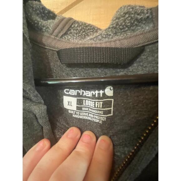 Carhartt K122 Grey Loose Fit Midweight Full Zip Men's Hoodie Sweatshirt XL - Picture 2 of 8